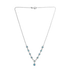 Paraiba-Apatit Halskette ca. 45 cm 925 Silber platiniert ca. 1.70 ct