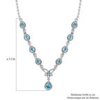 Paraiba-Apatit Halskette ca. 45 cm 925 Silber platiniert ca. 1.70 ct