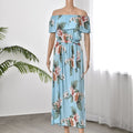 Maxikleid mit gesmokter Taille, Größe: B40xL115cm, Himmelblau