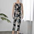 Träger-Jumpsuit mit gesmokter Taille, Schwarz