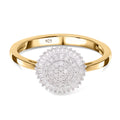 Weißer Diamant Ring, 925 Silber Gelbgold Vermeil (Größe 16.00) ca. 0.33 ct