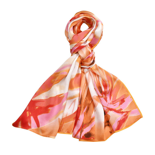 LA MAREY 100% Maulbeeren-Seidenschal, 55x170 cm, Wellen
