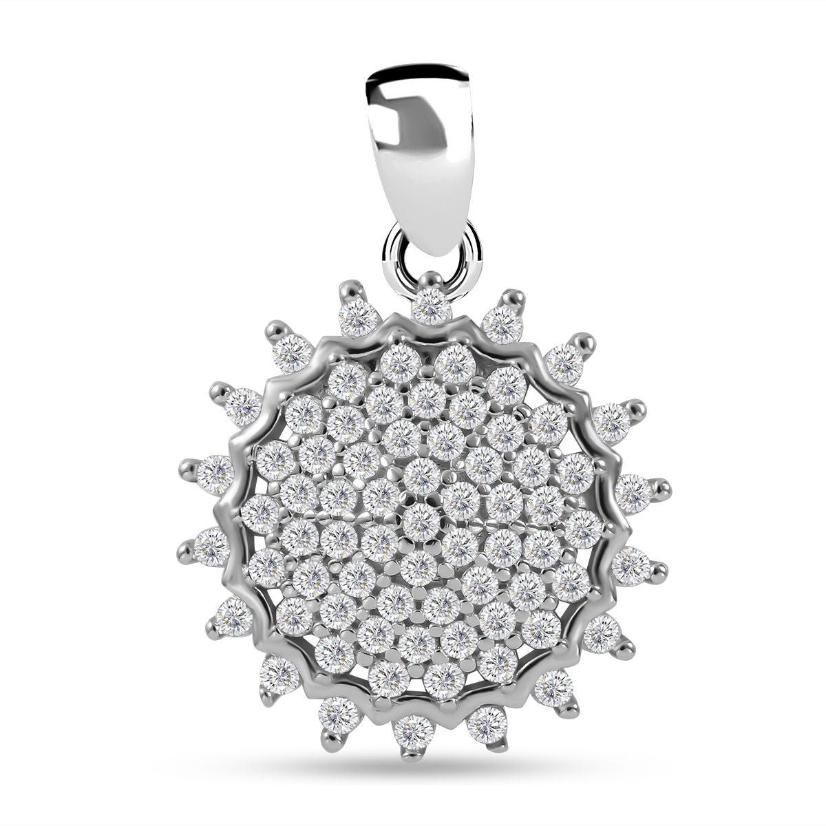 Lustro Stella - Weißer Zirkonia Anhänger, 925 Silber rhodiniert ca. 0.97 ct