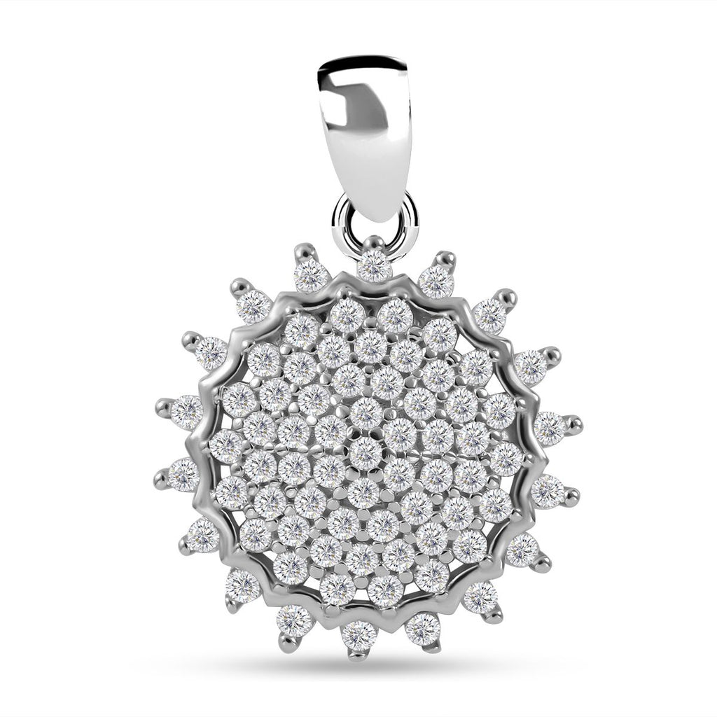 Lustro Stella - Weißer Zirkonia Anhänger, 925 Silber rhodiniert ca. 0.97 ct