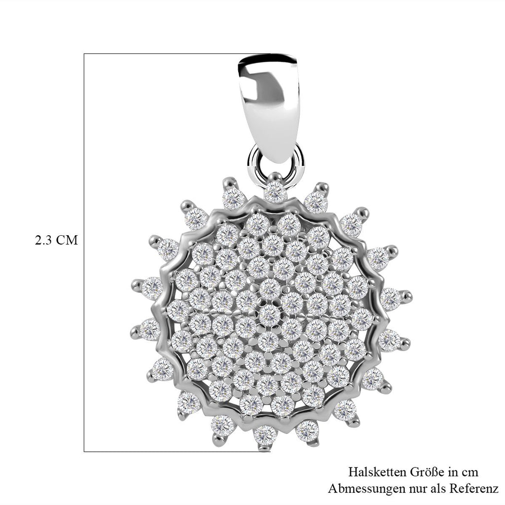 Lustro Stella - Weißer Zirkonia Anhänger, 925 Silber rhodiniert ca. 0.97 ct