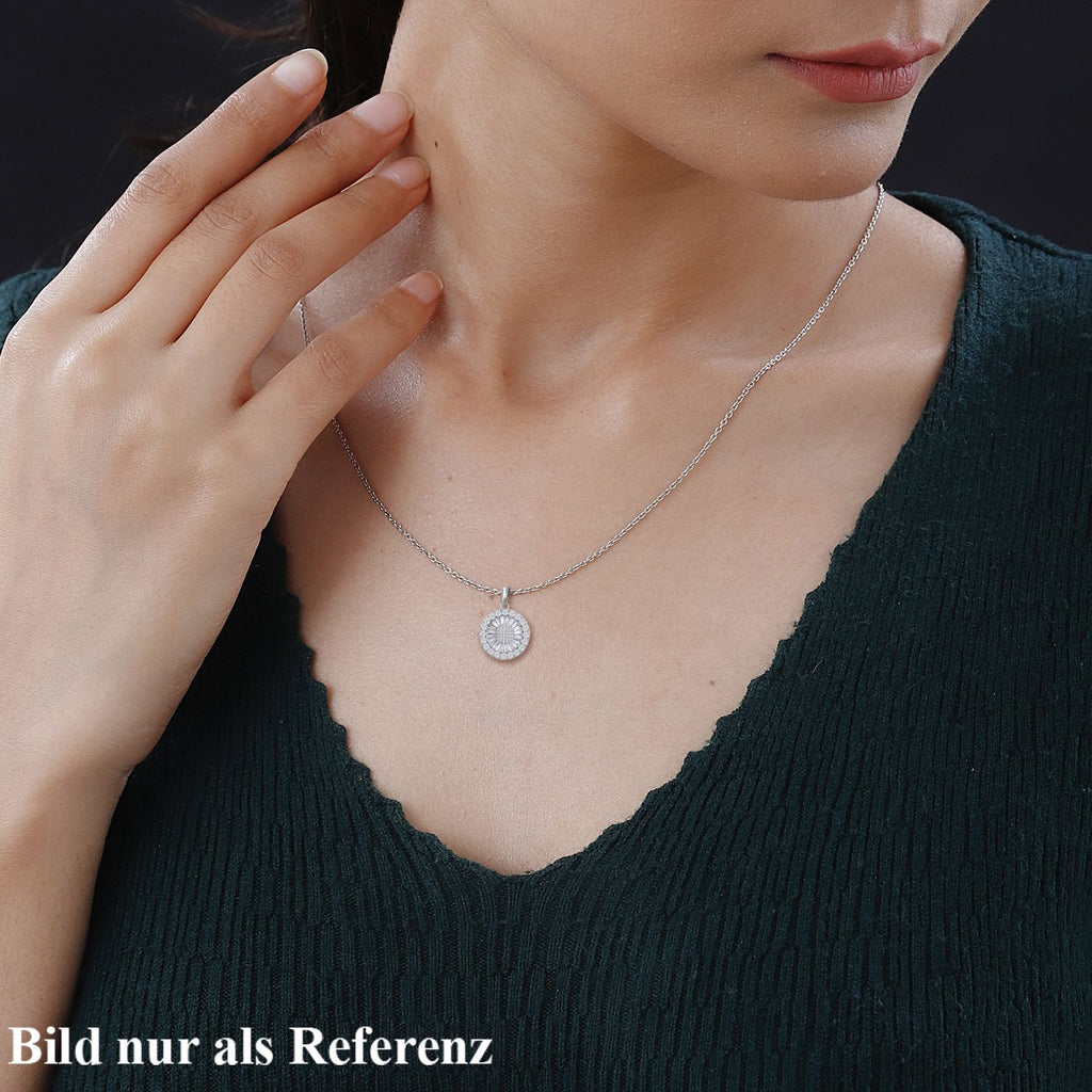 LUSTRO STELLA - Weißer Zirkonia Anhänger, 925 Silber rhodiniert ca. 6.30 ct