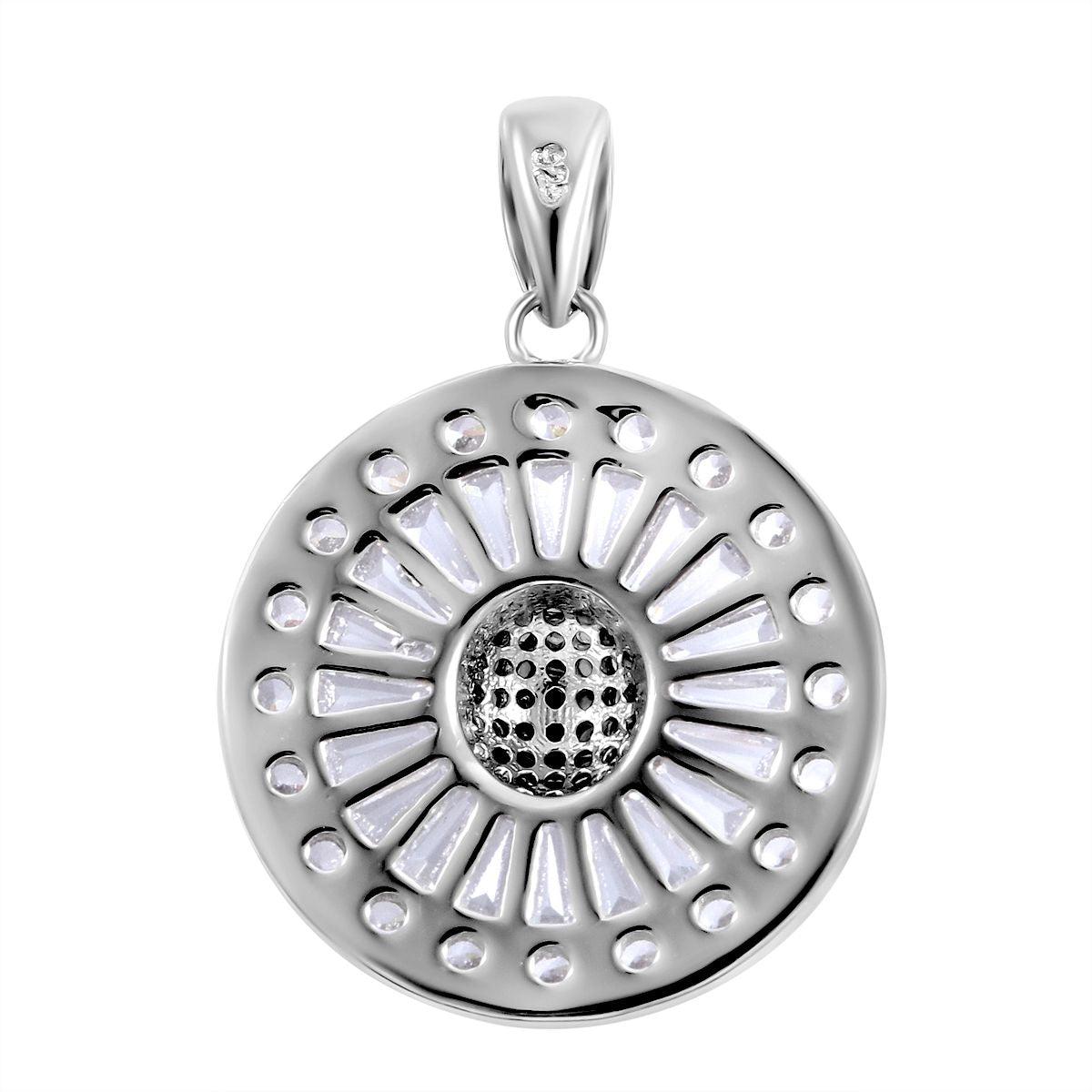 LUSTRO STELLA - Weißer Zirkonia Anhänger, 925 Silber rhodiniert ca. 6.30 ct