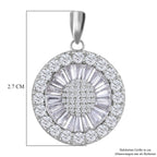 LUSTRO STELLA - Weißer Zirkonia Anhänger, 925 Silber rhodiniert ca. 6.30 ct