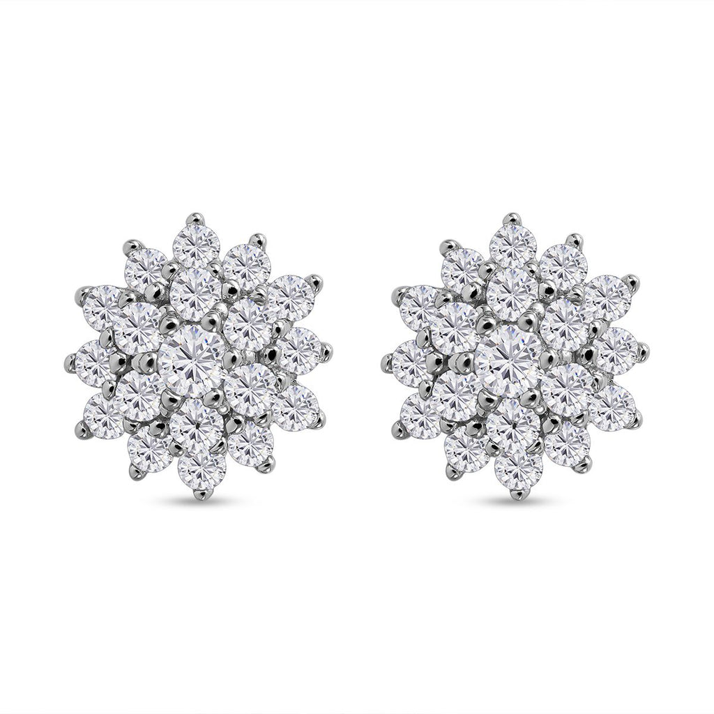 Lustro Stella - Weiße Zirkonia Ohrringe, 925 Silber rhodiniert ca. 1.86 ct