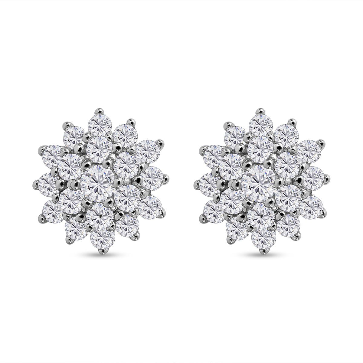 Lustro Stella - Weiße Zirkonia Ohrringe, 925 Silber rhodiniert ca. 1.86 ct