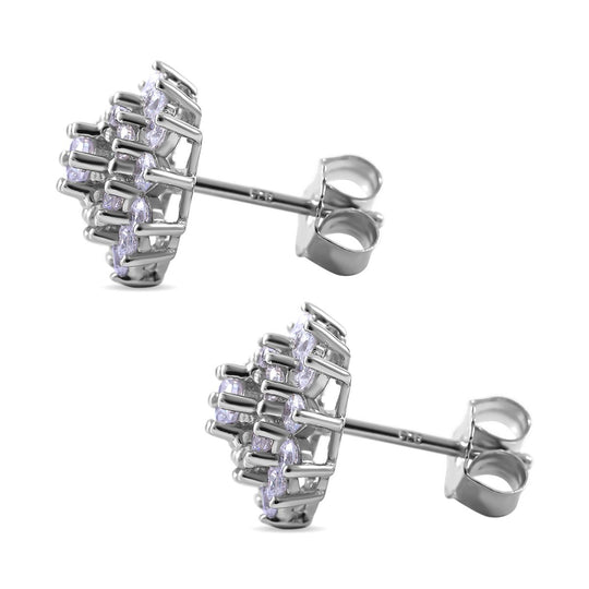 Lustro Stella - Weiße Zirkonia Ohrringe, 925 Silber rhodiniert ca. 1.86 ct