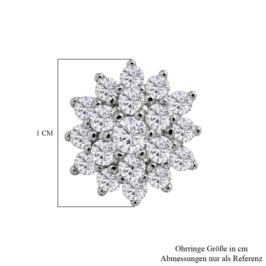 Lustro Stella - Weiße Zirkonia Ohrringe, 925 Silber rhodiniert ca. 1.86 ct