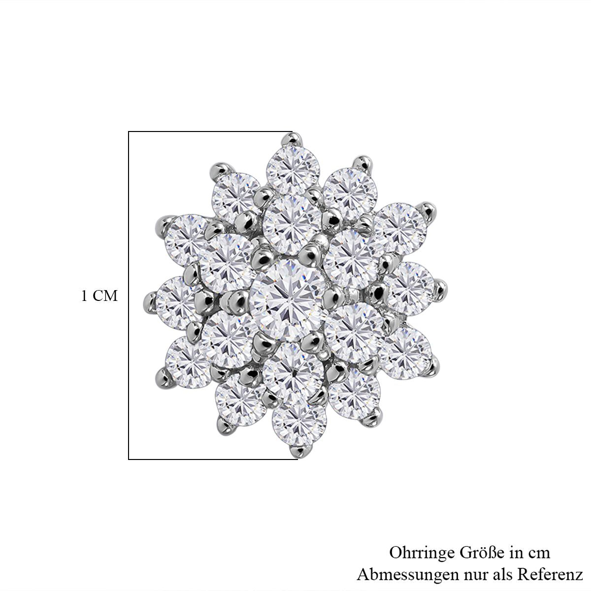 Lustro Stella - Weiße Zirkonia Ohrringe, 925 Silber rhodiniert ca. 1.86 ct