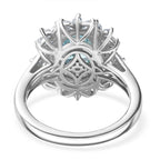 D'Joy blauer und weißer Zirkon Ring und Anhänger mit 50cm Kette