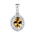 AA natürlicher goldener Tansanit und Diamant-Anhänger, 925er Silber platiniert - 0,99 ct.