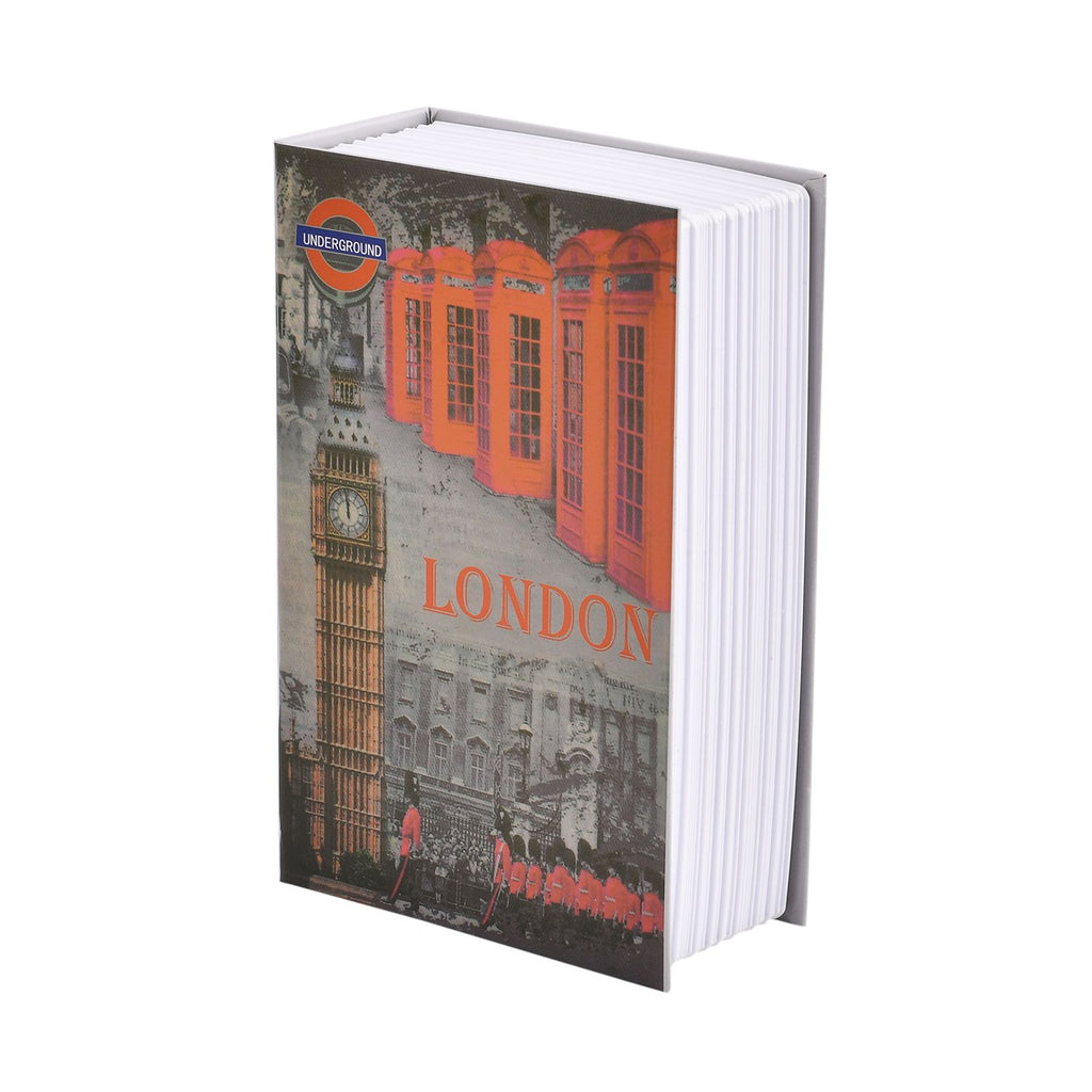 London Buch Tresor mit Schlüsselschloss in Buch-Form, 18x12x6 cm, London