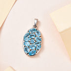 Paraiba-Apatit Anhänger 925 Silber platiniert ca. 2.12 ct