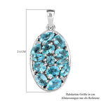 Paraiba-Apatit Anhänger 925 Silber platiniert ca. 2.12 ct