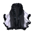 Damen Poncho aus Kunstfell für Herbst und Winter, Grau/schwarz