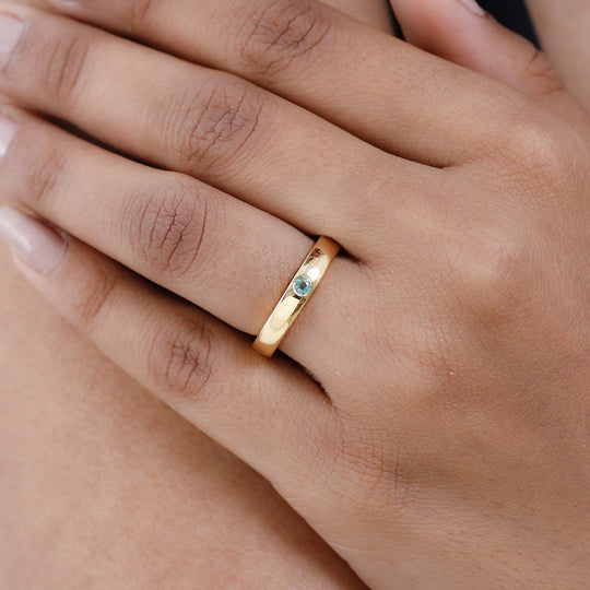 Kolumbianischer Smaragd Ring, 925 Silber vergoldet ca. 0.11 ct