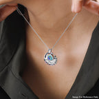 Pfau Triplett Quarz, mehrfarbiger Turmalin Anhänger 925 Silber platiniert ca. 2.52 ct