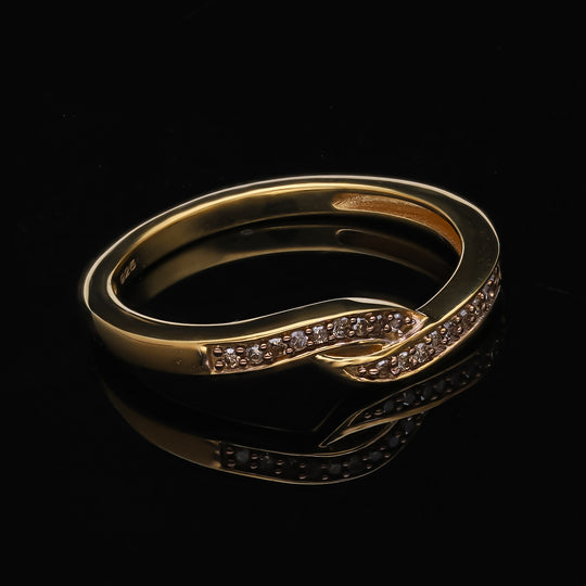 Natürlicher Champagner Diamant Ring, 925 Silber Gelbgold Vermeil (Größe 19.00) ca. 0.10 ct