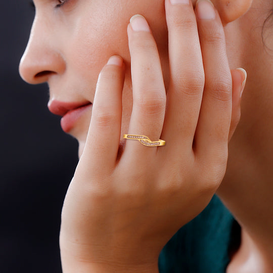 Natürlicher Champagner Diamant Ring, 925 Silber Gelbgold Vermeil (Größe 19.00) ca. 0.10 ct