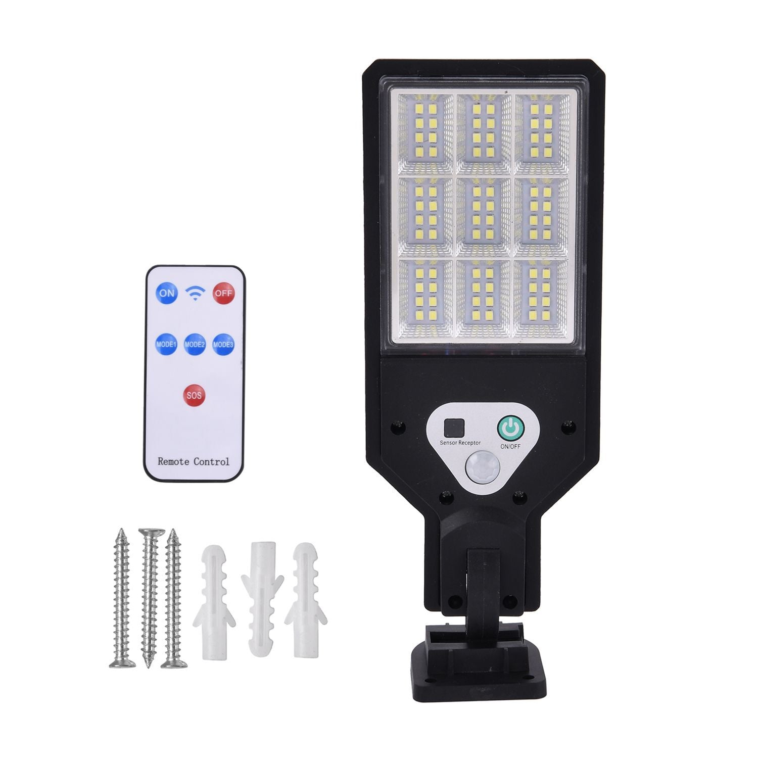 Sensor-Solar-Straßenlampe Material, Solar-LED, mit Fernbedienung, schwarz
