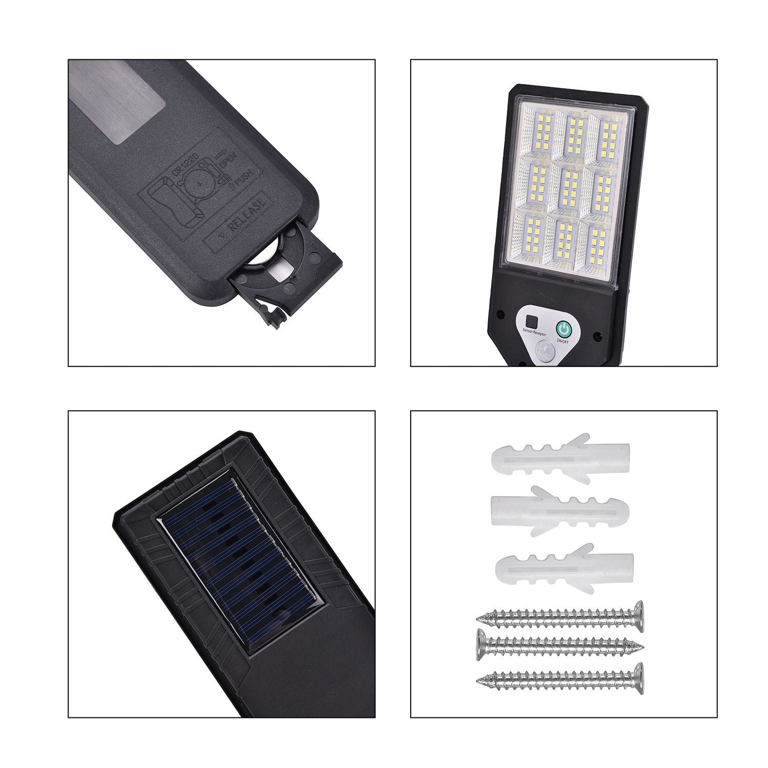 Sensor-Solar-Straßenlampe Material, Solar-LED, mit Fernbedienung, schwarz