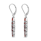 Natürliches Mosambik Granat Ohrringe, 925 Silber platiniert, ca. 6.17 ct