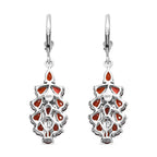 Natürliches Mosambik Granat Ohrringe, 925 Silber platiniert, ca. 6.17 ct