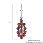 Natürliches Mosambik Granat Ohrringe, 925 Silber platiniert, ca. 6.17 ct