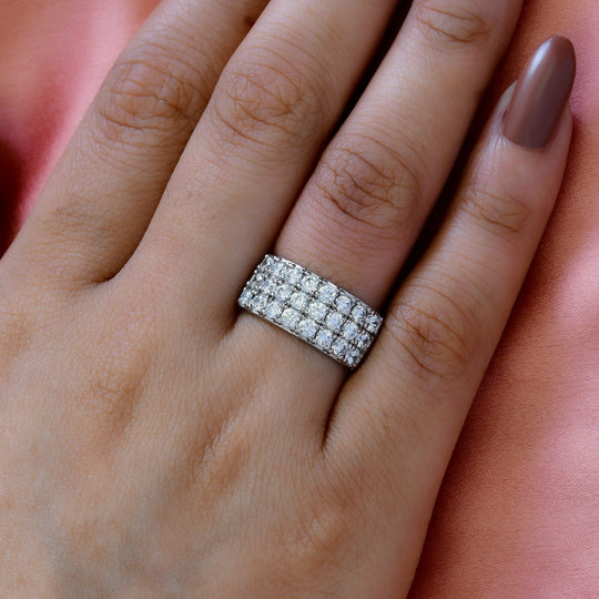 Feinster Zirkonia Ring, 316L Edelstahl , (Größe 20.00), ca. 3.48 ct