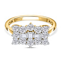 Weißer Diamant Boot Ring, SGL zertifiziert I1 G-H, 585 Gelbgold (Größe 16.00) ca. 1.00 ct