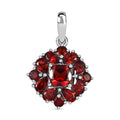 Natürlicher Mosambik Granat Anhänger, 925 Silber platiniert ca. 3.75 ct