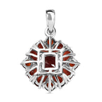 Natürlicher Mosambik Granat Anhänger, 925 Silber platiniert ca. 3.75 ct