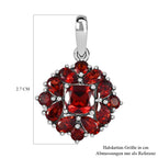 Natürlicher Mosambik Granat Anhänger, 925 Silber platiniert ca. 3.75 ct