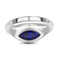 Masoala Saphir (Fissure gefüllt) Ring, 925 Silber platiniert (Größe 17.00) ca. 1.71 ct