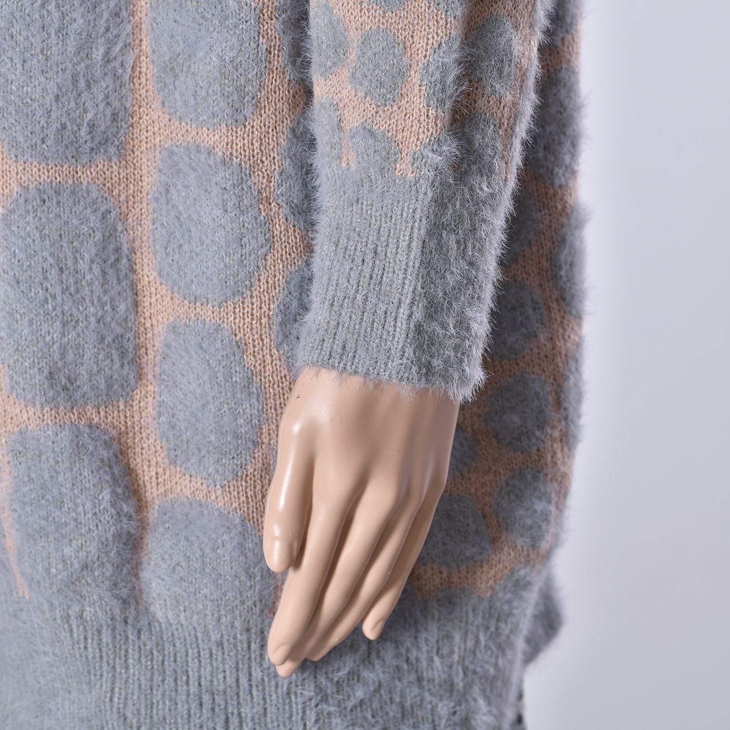 Cardigan mit 2 Taschen, Einheitsgröße, 64x84cm, grau und pfirsichfarben