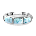 Larimar Ring, 925 Silber platiniert (Größe 17.00) ca. 2.35 ct