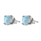 Larimar Ohrringe, 925 Silber platiniert ca. 3.10 ct