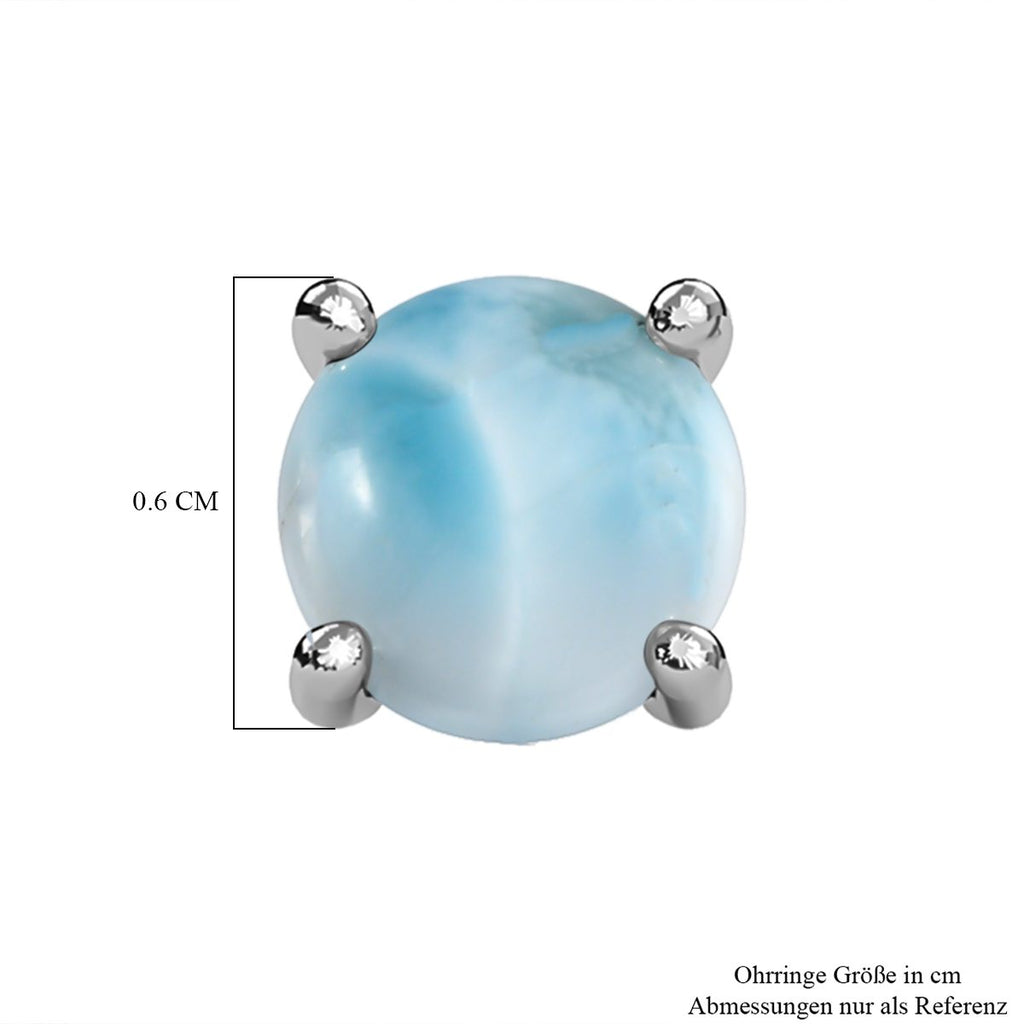 Larimar Ohrringe, 925 Silber platiniert ca. 3.10 ct