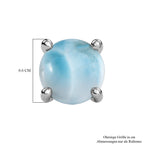 Larimar Ohrringe, 925 Silber platiniert ca. 3.10 ct