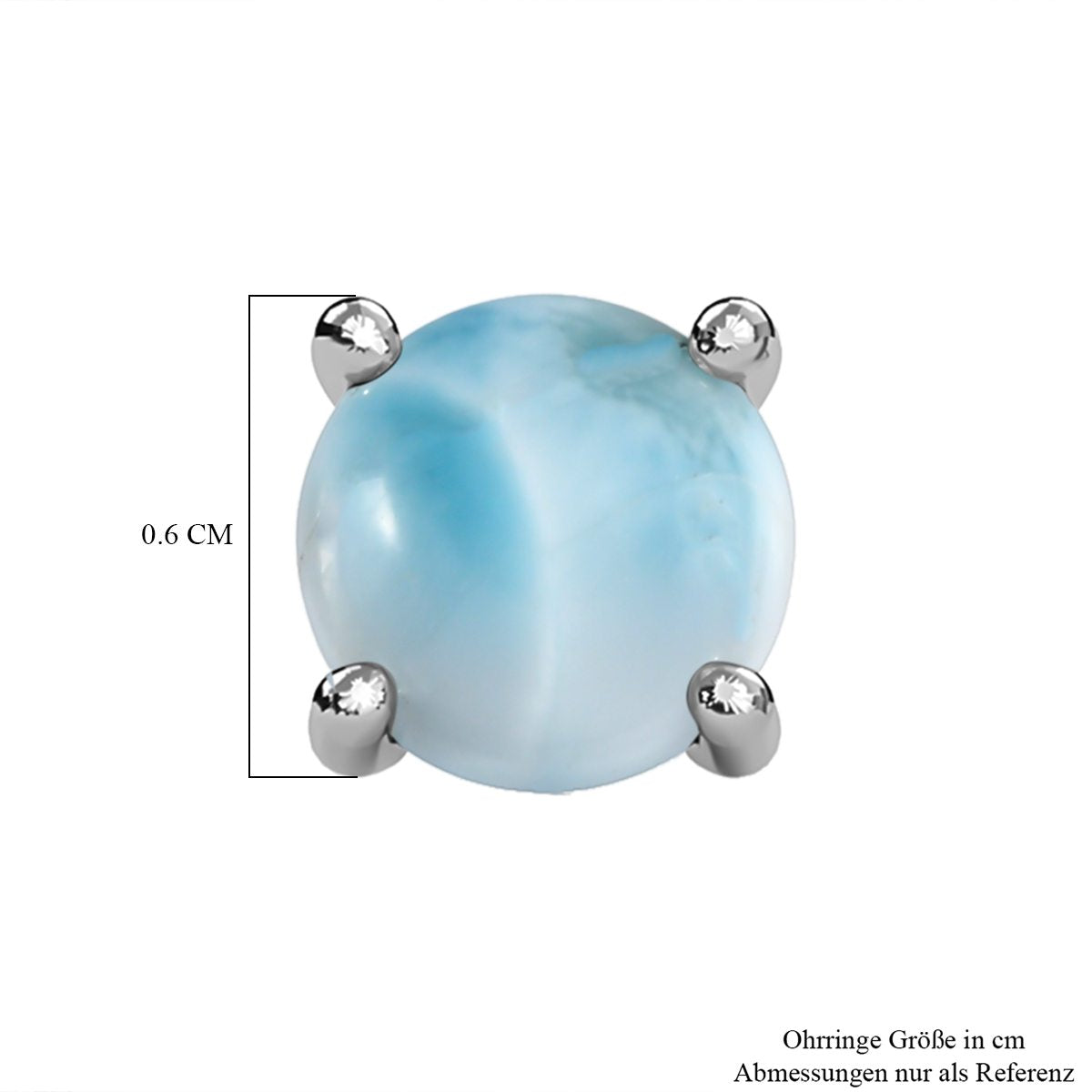 Larimar Ohrringe, 925 Silber platiniert ca. 3.10 ct
