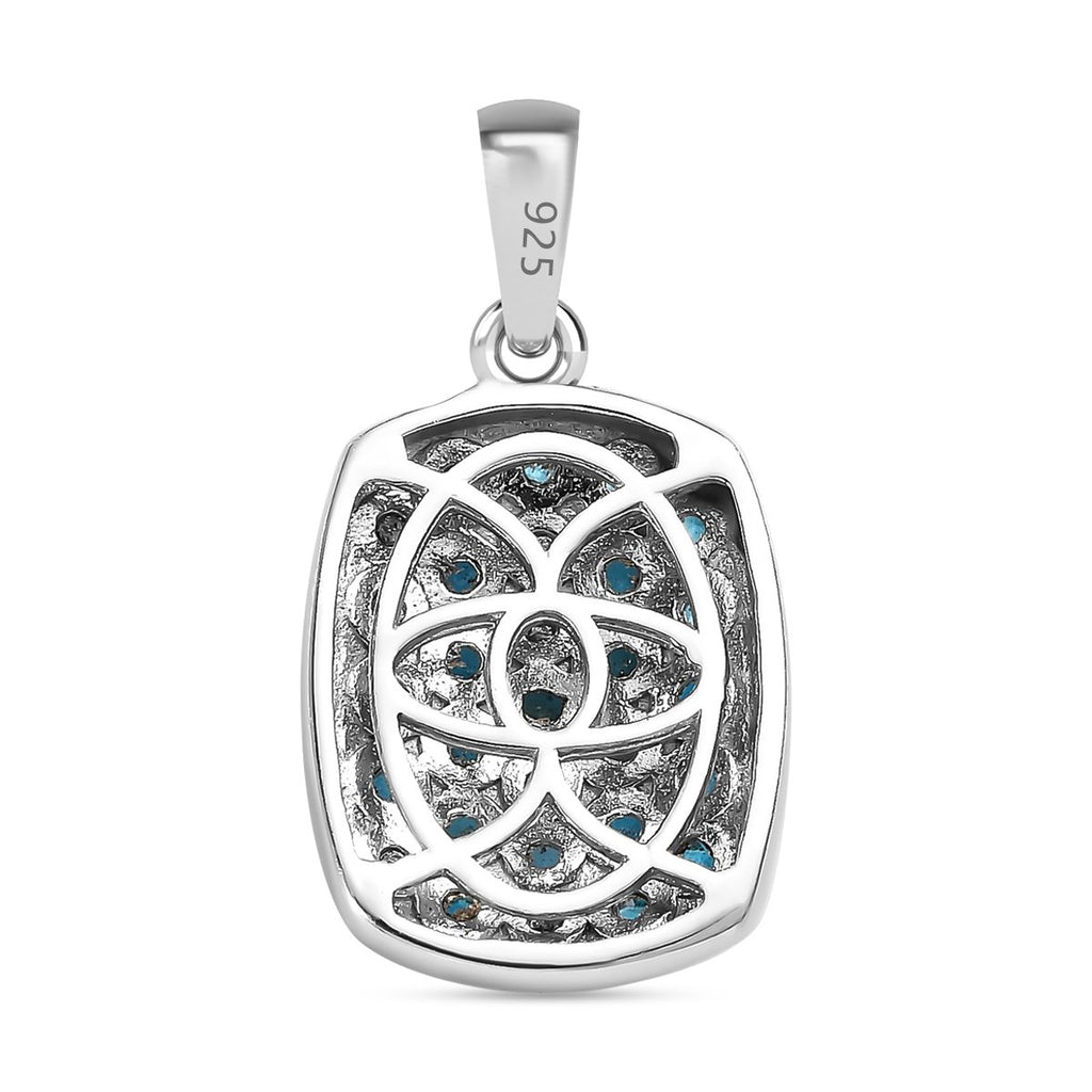 Neon Apatit Anhänger 925 Silber platiniert ca. 1.42 ct