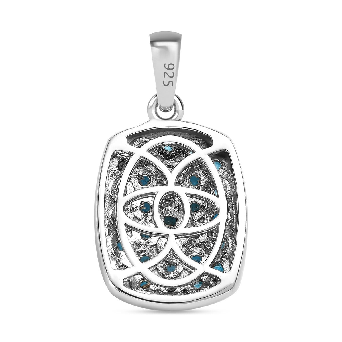 Neon Apatit Anhänger 925 Silber platiniert ca. 1.42 ct