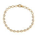 Moissanit 19cm Armband, 925 Silber Gelbgold Vermeil