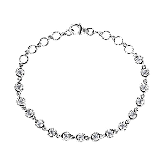 Moissanit Armband, 19cm, 925 Silber Gelbgold Vermeil - 1,14 ct.