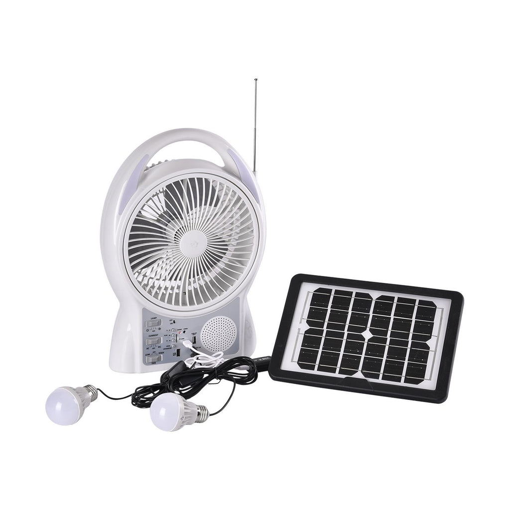 Tragbarer Mini-Solarventilator, Eingebauter 5500MAH Lithium-Akku, weiß