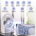 Tragbarer Mini-Solarventilator, Eingebauter 5500MAH Lithium-Akku, weiß